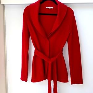 Cabi merino wool belted cardigan